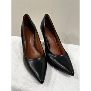 Christian Siriano Habit Black Faux Leather Pointed Toe High Heels Size 10